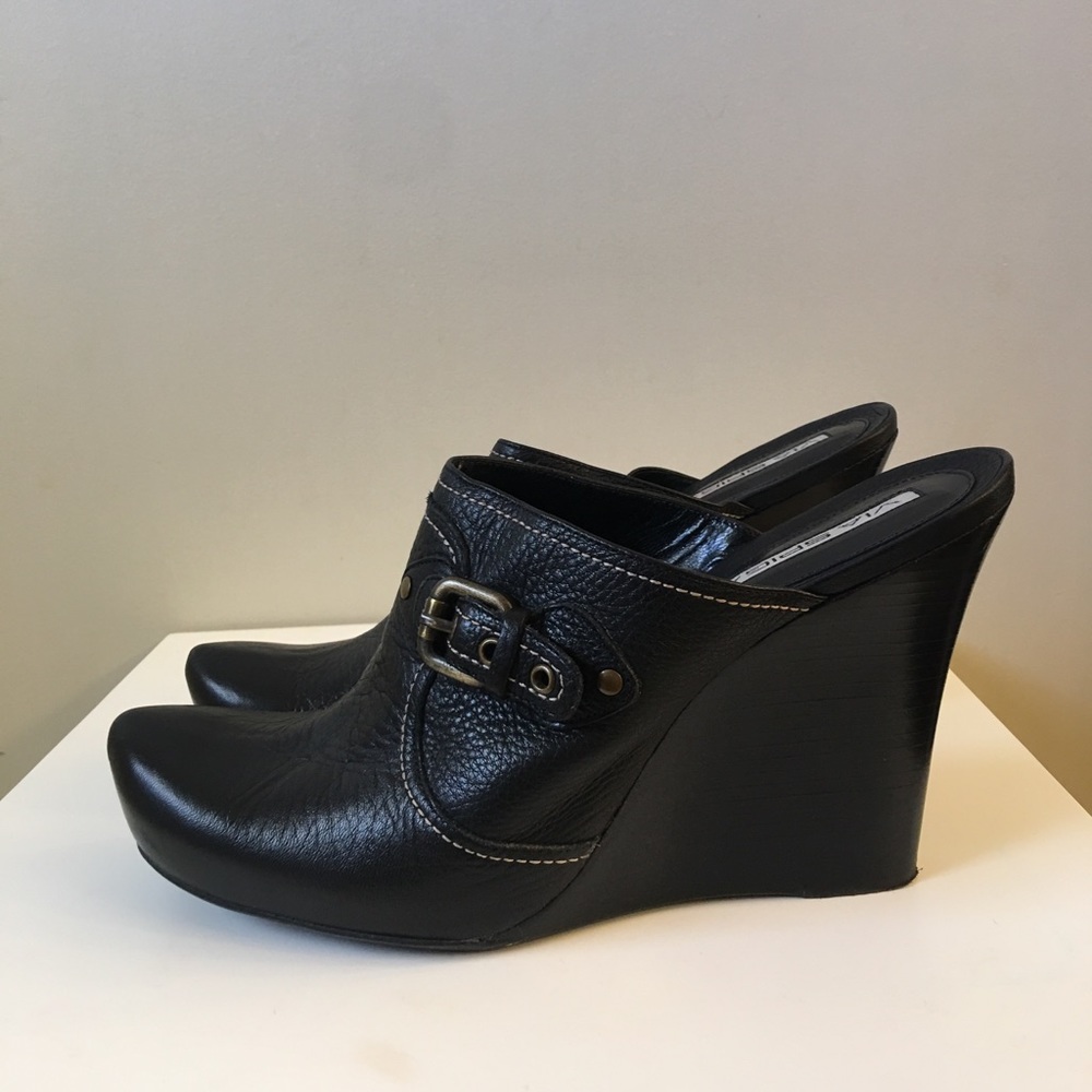Via Spiga black leather clogs 10 pristine!